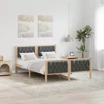 Lova Lovos rėmas Tamsiai pilka 140 x 190 cm Kietos pušies mediena