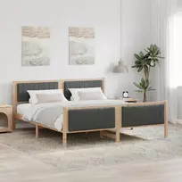 Lova Lovos rėmas ruda ir tamsiai pilka 180 x 200 cm Pušies masyvas