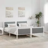Lova Lovos rėmas Balta ir šviesiai pilka 180 x 200 cm Pušies masyvas