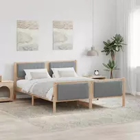 Lova Lovos rėmas Ruda ir šviesiai pilka 150 x 200 cm Pušies masyvas