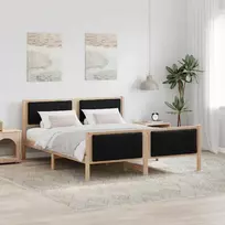 Lova Lovos rėmas Ruda ir juoda 150 x 200 cm Pušies masyvas