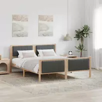 Lova Lovos rėmas ruda ir tamsiai pilka 150 x 200 cm Pušies masyvas