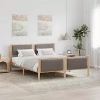 Lova Lovos rėmas Ruda ir taupe 150 x 200 cm Pušies masyvas