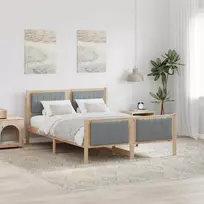 Lova Lovos rėmas Ruda ir šviesiai pilka 140 x 190 cm Pušies masyvas