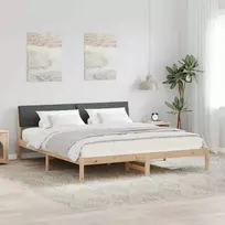 Lova Lovos rėmas ruda ir tamsiai pilka 180 x 200 cm Pušies masyvas