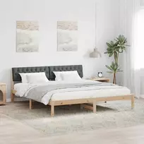 Lova Lovos rėmas ruda ir tamsiai pilka 180 x 200 cm Pušies masyvas