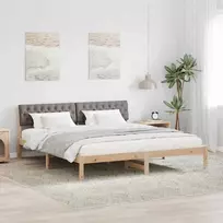 Lova Lovos rėmas Ruda ir taupe 180 x 200 cm Pušies masyvas