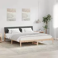 Lova Lovos rėmas ruda ir tamsiai pilka 180 x 200 cm Pušies masyvas
