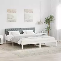 Lova Lovos rėmas Balta ir šviesiai pilka 180 x 200 cm Pušies masyvas