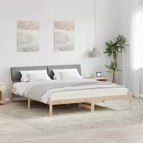 Lova Lovos rėmas Ruda ir šviesiai pilka 180 x 200 cm Pušies masyvas