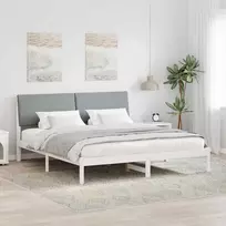Lova Lovos rėmas Balta ir šviesiai pilka 180 x 200 cm Pušies masyvas