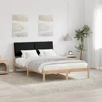 Lova Lovos rėmas Ruda ir juoda 150 x 200 cm Pušies masyvas