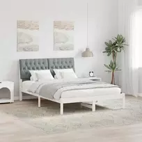Lova Lovo rėmas su apmuštu galvūgaliu Balta 150 x 200 cm