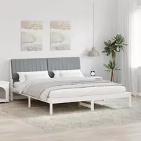 Lova Lovos rėmas Šviesiai pilka 180 x 200 cm Kietos pušies mediena