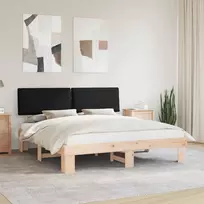Lova Lovo rėmas su apmuštu galvūgaliu Juoda 180 x 200 cm