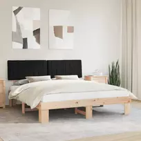 Lova Lovo rėmas su apmuštu galvūgaliu Juoda 180 x 200 cm
