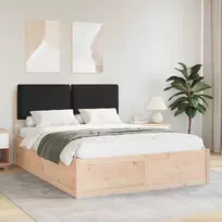 Lova Lovo rėmas su apmuštu galvūgaliu Juoda 140 x 190 cm