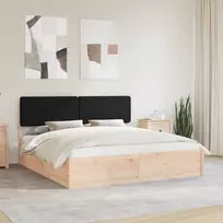 Lova Lovo rėmas su apmuštu galvūgaliu Juoda 180 x 200 cm