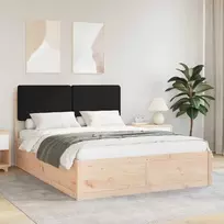 Lova Lovo rėmas su apmuštu galvūgaliu Juoda 150 x 200 cm