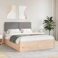 Lova Lovo rėmas su apmuštu galvūgaliu Šviesiai pilka 150 x 200 cm