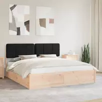 Lova Lovo rėmas su apmuštu galvūgaliu Juoda 180 x 200 cm