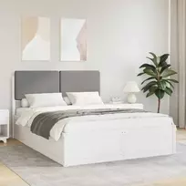 Lova Lovo rėmas su apmuštu galvūgaliu Šviesiai pilka 140 x 190 cm