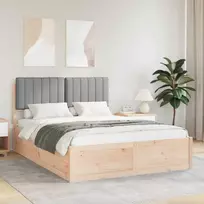 Lova Lovo rėmas su apmuštu galvūgaliu Šviesiai pilka 140 x 190 cm