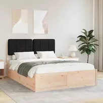 Lova Lovo rėmas su apmuštu galvūgaliu Juoda 150 x 200 cm