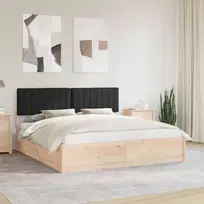 Lova Lovo rėmas su apmuštu galvūgaliu Juoda 180 x 200 cm