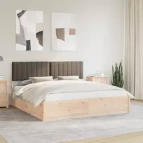 Lova Lovo rėmas su apmuštu galvūgaliu Taupe 180 x 200 cm