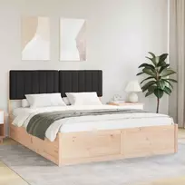 Lova Lovo rėmas su apmuštu galvūgaliu Juoda 160 x 200 cm