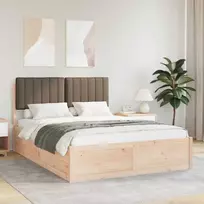 Lova Lovo rėmas su apmuštu galvūgaliu Taupe 140 x 190 cm