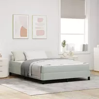 Kiemas lova su čiužiniu Šviesiai pilka 160 x 220 cm audinys