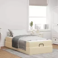 Lova Lovos rėmas su čiužiniu 2 pcs Kreminė audinys