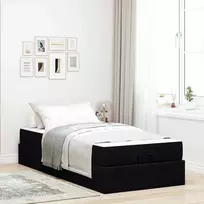 Lova Lovos rėmas su čiužiniu 2 pcs Juoda audinys