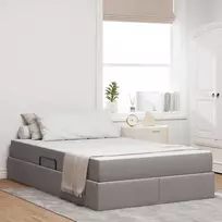 Lova su daiktų laikymo vieta ir čiužiniu Taupe 120 x 200 cm