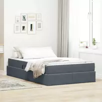 Lova su daiktų laikymo vieta ir čiužiniu Tamsiai pilka