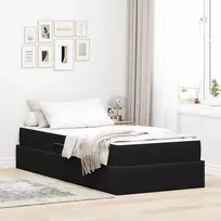 Lova su daiktų laikymo vieta ir čiužiniu Juoda 90 x 200 cm