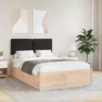 Lova Lovo rėmas su apmuštu galvūgaliu Juoda 120 x 200 cm