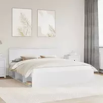 Lova Lovos rėmas su galvūgalio Balta 180 x 200 cm Apdirbta mediena
