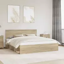 Lova Lovos rėmas su galvūgalio Sonoma 180 x 200 cm Apdirbta mediena