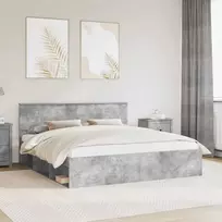 Lova Lovos rėmas Betoninė 180 x 200 cm Apdirbta mediena