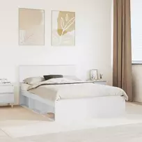 Lova Lovos rėmas su galvūgalio Balta 160 x 200 cm Apdirbta mediena