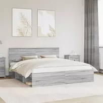 Lova Lovos rėmas Pilkas Sonoma 180 x 200 cm Apdirbta mediena