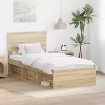 Lova Lovos rėmas Sonoma ąžuolas 90 x 200 cm Apdirbta mediena