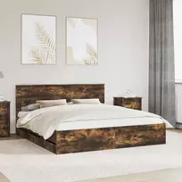 Lova Lovos rėmas Rūkyta ąžuolas 180 x 200 cm Inžinerinė mediena
