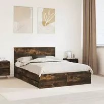 Lova Lovos rėmas Rūkyta ąžuolas 140 x 190 cm Inžinerinė mediena
