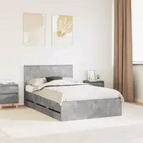 Lova Lovos rėmas Betono pilka 135 x 190 cm Inžinerinė mediena