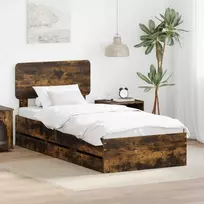 Lova Lovos rėmas Rūkytas Ąžuolas 100 x 200 cm Dirbtinė mediena