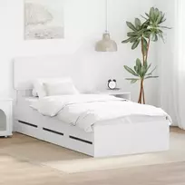 Lova Lovos rėmas su stalčių Baltas 90 x 190 cm Dirbtinė mediena